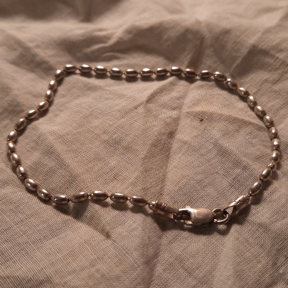 Sterling silver 925 oval beaded bracelets